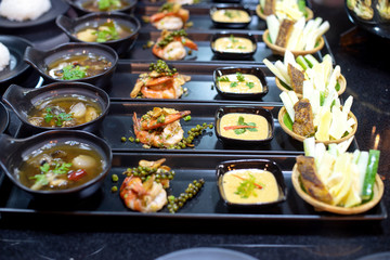 Prepare set for Thai food in dinner individual