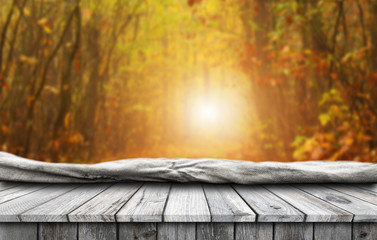 Empty old wooden table background