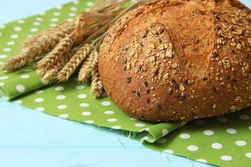 freshly baked bread on the table.