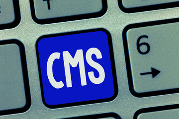 Text sign showing Cms. Conceptual photo Manages the creation and reform of digital content Software...