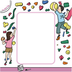 bouldering man and woman indoor