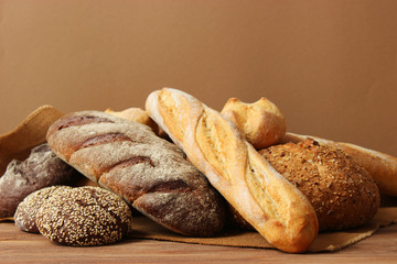 set of different types of bread on the table.