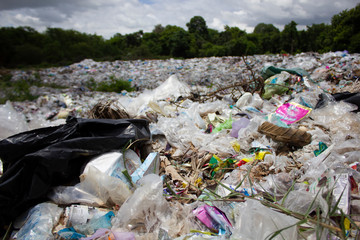 large garbage pile - background image