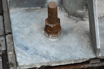 Bolt and nut with corrosion