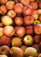 Fototapeta na wymiar Full frame of fresh organic apple in market