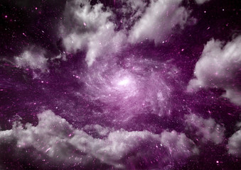 galaxy in a free space. 3D rendering