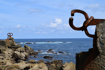 Fototapeta premium Sea view in San Sebastián city Basque Country Spain Europe