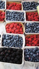 fresh blueberries and raspberries