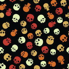 Skull Mix Halloween Seamless Pattern