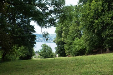 Fototapeta na wymiar Bodman at the Lake Constance in summer