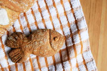 Fish made from dough