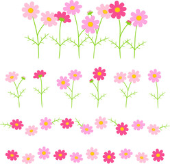 コスモスのライン素材のセット © logistock