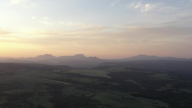 Mountains Stol Veliki Krsh and Deli Jovan before sunset 4K aerial video