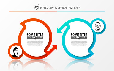 Infographic design template. Creative concept with 2 steps