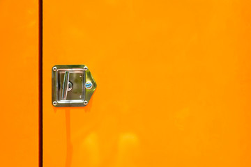 Aluminium Cabin Lock with Yellow Background.