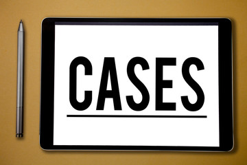 Text sign showing Cases. Conceptual photo Electronic Devices safety cover Breakage and shock protection.