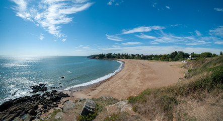 Fototapeta na wymiar Panorama de la plage de Courance à Saint Nazaire