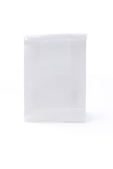 white paper bag food on isolated white background