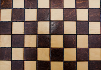 chessboard for the background. Top view. Close-up.