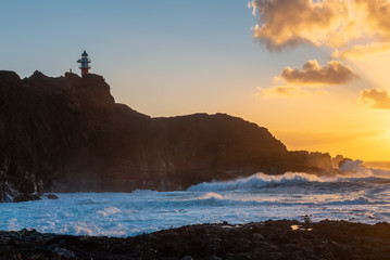 Punta de Teno cape at sunset in Tenerife island, Spain