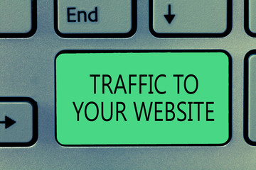 Writing note showing Traffic To Your Website. Business photo showcasing Lifeblood of online business more Potential Leads.