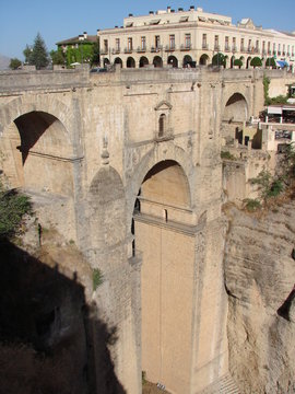 vistas de ronda ciudad del tajo malaga  puente nuevo y parador  desde mirador de la aldehuela