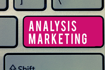 Word writing text Analysis Marketing. Business concept for Quantitative and qualitative assessment of a market.