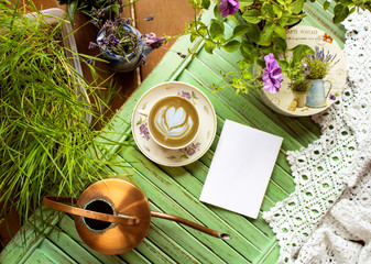 Village morning coffee nature