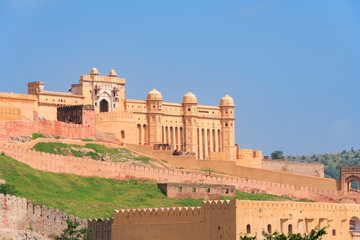 Fototapeta premium Fort Amber,India,9,2007;located on top of a hill, it is one of the most beautiful fortresses in the whole country