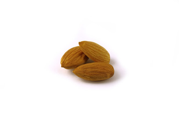 ALMOND WITH WHITE BACKGROUND - HEALTHY FOOD