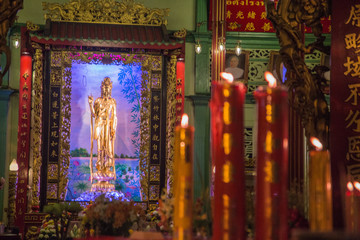 Obraz premium Chinese temple night views in Chinatown, Bangkok, Thailand