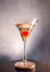 Cocktail alcohol in resturant bar.