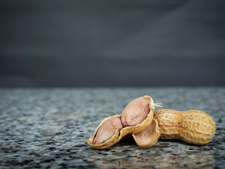 Roasted peanuts, white background people