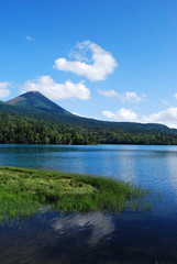 Naklejka na ściany i meble mount Akan Fuji, mount Meakan and Lake Onneto, Ashoro, Hokkaido, Japan