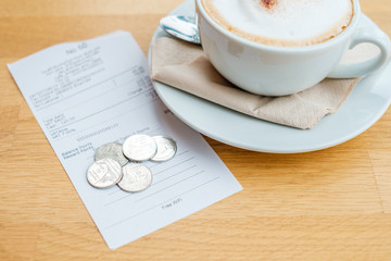 Coin Change and Receipt for Coffee
