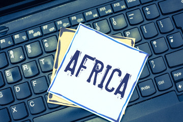 Handwriting text writing Africa. Concept meaning worlds second largest and second most populous continent Arab.