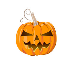 pumpkin halloween symbol. Angry grin. laughing pumpkin on white background