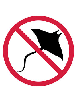 keine stachelrochen verboten schild zone schwimmen tauchen silhouette umriss rochen sch&ouml;n unterwasser fisch gef&auml;hrlich tier meer wasser clipart stechrochen tiefsee