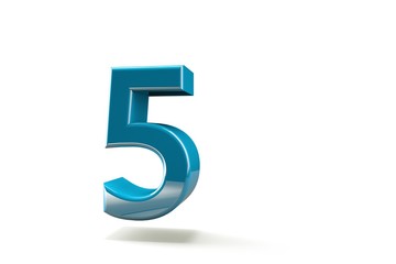3D number with white background,number 5