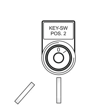 Schlüsselschalter 2d [schwarz-weiß]