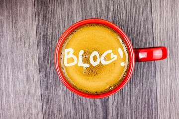 Conceptual hand writing showing Blog Motivational Call. Business photo text Preperation of...