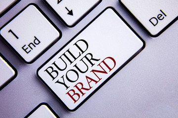 Word writing text Build Your Brand. Business concept for create your own logo slogan Model...