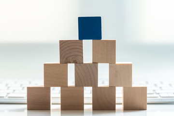Building Blocks on table with white background