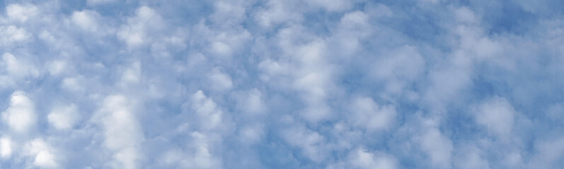 Panoramic view blue sky with white cloudy for background