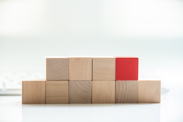 Obraz premium Building Blocks on table with white background