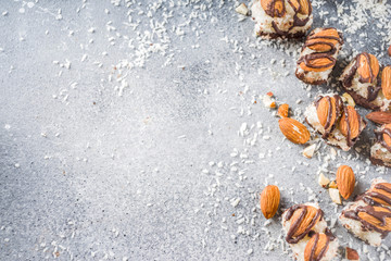 Chocolate bars  with coconut and almond