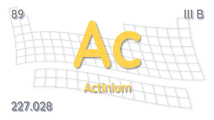 Actinium chemical element  physics and chemistry illustration backdrop