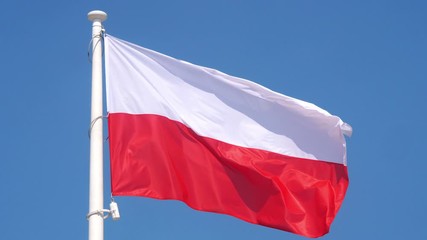 Polish flag in 4K slow motion 60fps