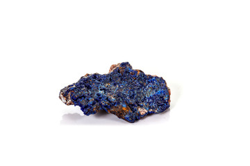 Macro mineral stone Malachite and Azurite against white background