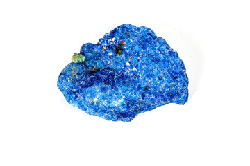 Macro mineral stone Malachite and Azurite against white background